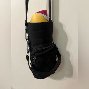 Black Crossbody Water Bottle Bag (WATER BOTTLE NOT INCLUDED) bag only